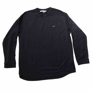 VTG Y2K 00s Nike Shirt Mens XL Navy Blue Long Sleeve Athletic Embroidered Swoosh